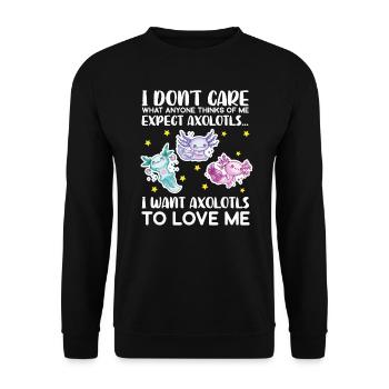 Axolotl Mexican sea salamander amphibians - Unisex Sweatshirt - black - Front - Alina (178cm) & Michal (187cm)