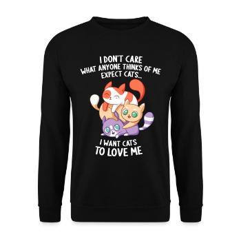Lustiger Katzen Spruch Katzen Mama Katze Kätzchen - Unisex Pullover - Schwarz - Vorne - Alina (178cm) & Michal (187cm)