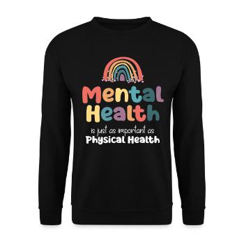 Mental Health Regenbogen - Unisex Pullover - Schwarz - Vorne - Alina (178cm) & Michal (187cm)