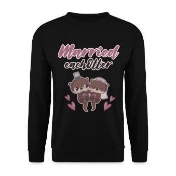 Married Eachotter - Unisex Sweatshirt - black - Front - Alina (178cm) & Michal (187cm)