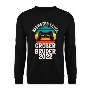 Nächstes Level Großer Bruder 2022 Gamer - Unisex Pullover - Schwarz - Vorne - Alina (178cm) & Michal (187cm)