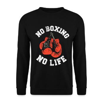 No Boxing No Life Boxhandschuhe - Unisex Pullover - Schwarz - Vorne - Alina (178cm) & Michal (187cm)