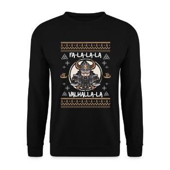 Ugly Christmas Viking Viking Axe - Unisex Sweatshirt - black - Front - Alina (178cm) & Michal (187cm)