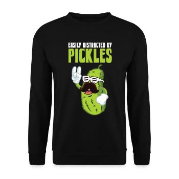 Easily Distracted By Pickles - Unisex Sweatshirt - black - Front - Alina (178cm) & Michal (187cm)