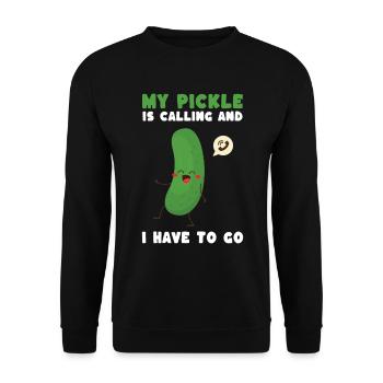 Mon cornichon m’appelle et je dois partir - Sweat-shirt Unisexe - noir - Devant - Alina (178cm) & Michal (187cm)