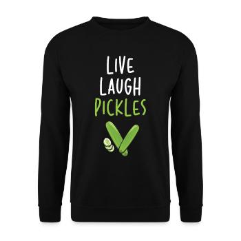 Live Laugh Pickles - Unisex Pullover - Schwarz - Vorne - Alina (178cm) & Michal (187cm)