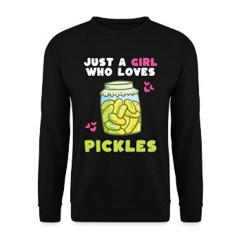 Just A Girl Who Loves Pickles - Unisex Pullover - Schwarz - Vorne - Alina (178cm) & Michal (187cm)