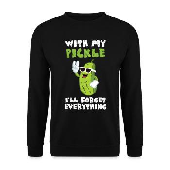 With My Pickle Ill Forget Everything - Unisex Pullover - Schwarz - Vorne - Alina (178cm) & Michal (187cm)