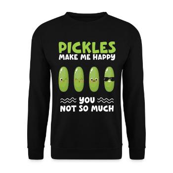 Pickles Make Me Happy You Not Yo Much - Unisex Sweatshirt - black - Front - Alina (178cm) & Michal (187cm)