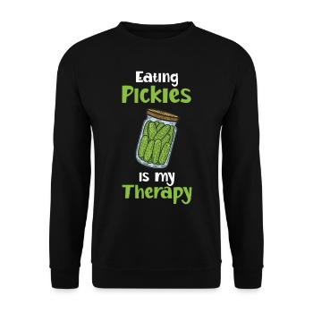 Eating Pickles Is My Therapy - Unisex Pullover - Schwarz - Vorne - Alina (178cm) & Michal (187cm)