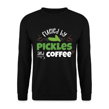 Fueied By Pickles And Coffee - Unisex Pullover - Schwarz - Vorne - Alina (178cm) & Michal (187cm)
