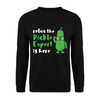 Relax The Pickle Expert is Here - Unisex Pullover - Schwarz - Vorne - Alina (178cm) & Michal (187cm)