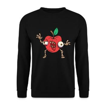 Halloween Apple Zombie Food Fruit Monster Spooky - Unisex Sweatshirt - black - Front - Alina (178cm) & Michal (187cm)