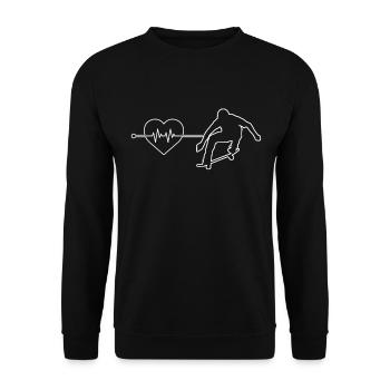 Skater Skate Heartbeat - Sweat-shirt Unisexe - noir - Devant - Alina (178cm) & Michal (187cm)