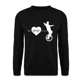 Unicycle heartbeat - Unisex Sweatshirt - black - Front - Alina (178cm) & Michal (187cm)