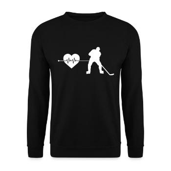 Battement de cœur de hockey sur glace - Sweat-shirt Unisexe - noir - Devant - Alina (178cm) & Michal (187cm)