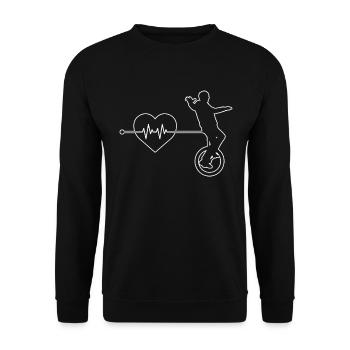 Unicycle heartbeat - Unisex Sweatshirt - black - Front - Alina (178cm) & Michal (187cm)