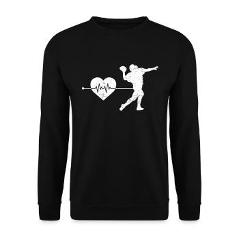 Football Rugby Heartbeat - Unisex Sweatshirt - black - Front - Alina (178cm) & Michal (187cm)