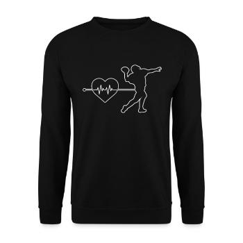 Football Rugby Heartbeat - Unisex Sweatshirt - black - Front - Alina (178cm) & Michal (187cm)