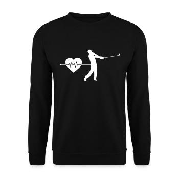 Golf heartbeat - Unisex Sweatshirt - black - Front - Alina (178cm) & Michal (187cm)