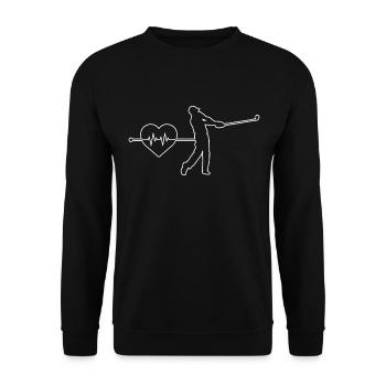 Golf heartbeat - Unisex Sweatshirt - black - Front - Alina (178cm) & Michal (187cm)