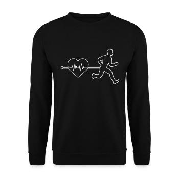 Rythme cardiaque de jogging - Sweat-shirt Unisexe - noir - Devant - Alina (178cm) & Michal (187cm)