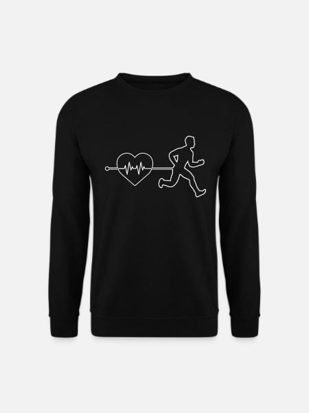 Joggen Herzschlag - Unisex Pullover - Schwarz