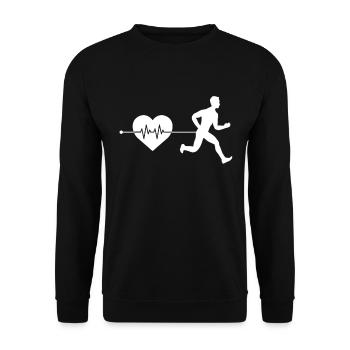 Rythme cardiaque de jogging - Sweat-shirt Unisexe - noir - Devant - Alina (178cm) & Michal (187cm)