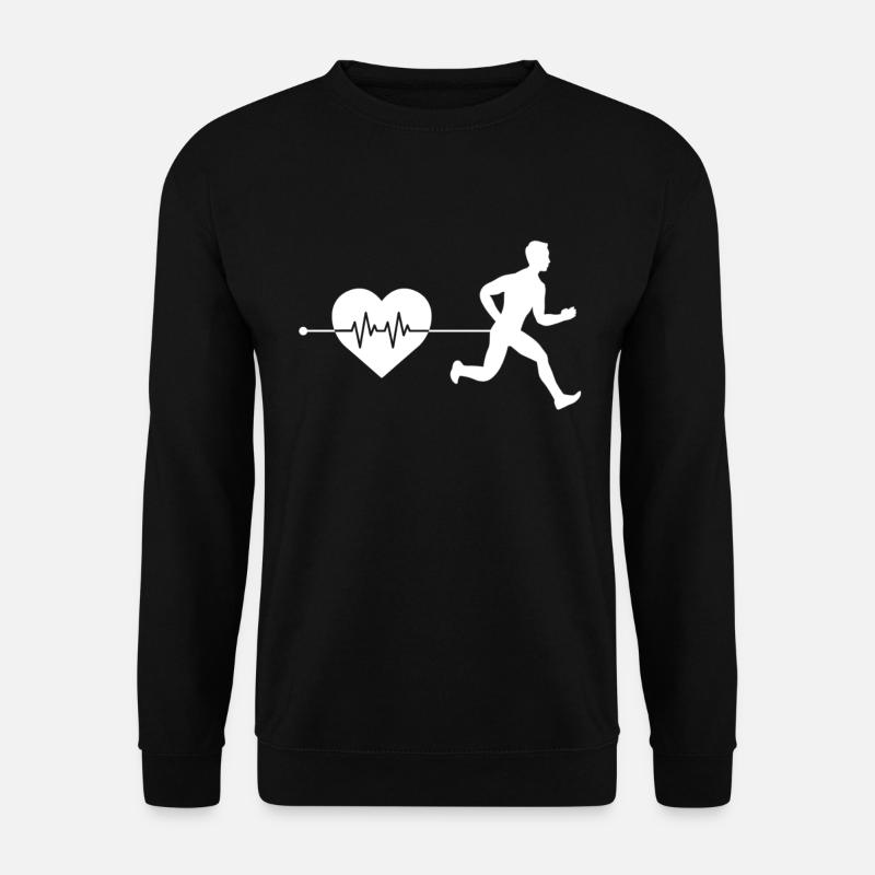Joggen Herzschlag - Unisex Pullover - Schwarz