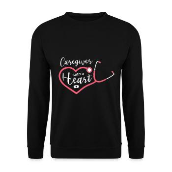 Infirmière avec soins de la profession cardiaque - Sweat-shirt Unisexe - noir - Devant - Alina (178cm) & Michal (187cm)