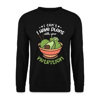 I can't make any plans with your dietitian - Unisex Sweatshirt - black - Front - Alina (178cm) & Michal (187cm)