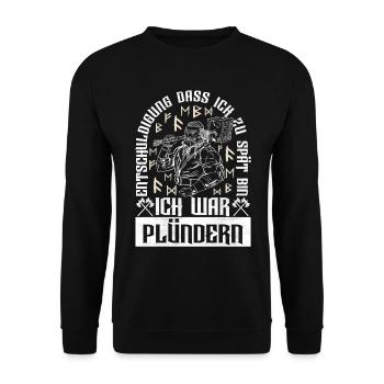 Wikinger Nordische Mythologie - Unisex Pullover - Schwarz - Vorne - Alina (178cm) & Michal (187cm)