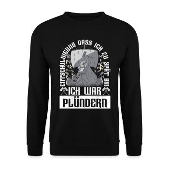 Wikinger Nordische Mythologie - Unisex Pullover - Schwarz - Vorne - Alina (178cm) & Michal (187cm)