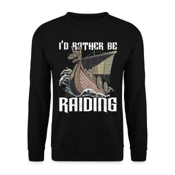 Wikinger Nordische Mythologie - Unisex Pullover - Schwarz - Vorne - Alina (178cm) & Michal (187cm)