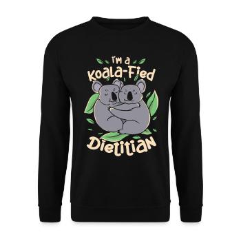 I am a koala-fied nutritionist - Unisex Sweatshirt - black - Front - Alina (178cm) & Michal (187cm)