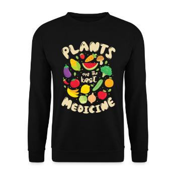 Plants are the best nutritional medicine - Unisex Sweatshirt - black - Front - Alina (178cm) & Michal (187cm)