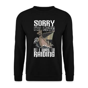 Wikinger Nordische Mythologie - Unisex Pullover - Schwarz - Vorne - Alina (178cm) & Michal (187cm)