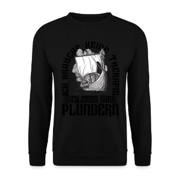 Wikinger Nordische Mythologie - Unisex Pullover - Schwarz - Vorne - Alina (178cm) & Michal (187cm)