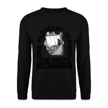 Wikinger Nordische Mythologie - Unisex Pullover - Schwarz - Vorne - Alina (178cm) & Michal (187cm)