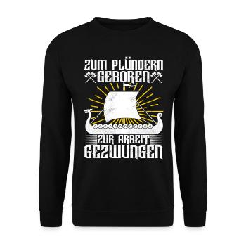 Wikinger Nordische Mythologie - Unisex Pullover - Schwarz - Vorne - Alina (178cm) & Michal (187cm)