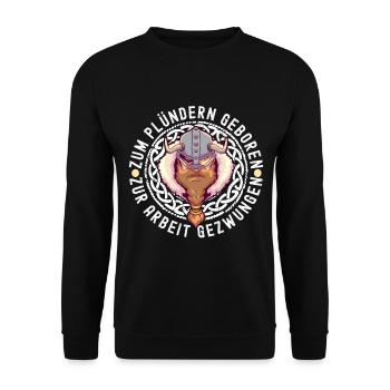 Wikinger Nordische Mythologie - Unisex Pullover - Schwarz - Vorne - Alina (178cm) & Michal (187cm)