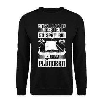 Wikinger Nordische Mythologie - Unisex Pullover - Schwarz - Vorne - Alina (178cm) & Michal (187cm)