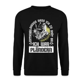 Wikinger Nordische Mythologie - Unisex Pullover - Schwarz - Vorne - Alina (178cm) & Michal (187cm)