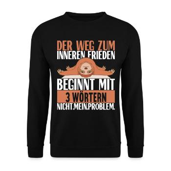 Yoga Faultier - Unisex Pullover - Schwarz - Vorne - Alina (178cm) & Michal (187cm)