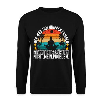 Yoga Meditation - Unisex Pullover - Schwarz - Vorne - Alina (178cm) & Michal (187cm)