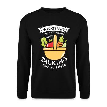 I can spontaneously start talking about diets - Unisex Sweatshirt - black - Front - Alina (178cm) & Michal (187cm)