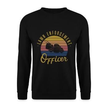 Lawn Enforcement Officer Lawn Mower - Unisex Sweatshirt - black - Front - Alina (178cm) & Michal (187cm)