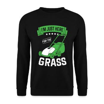 I'm just here for the - Unisex Sweatshirt - black - Front - Alina (178cm) & Michal (187cm)