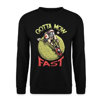 Need to mow quickly Lawn Mower Landscaper - Unisex Sweatshirt - black - Front - Alina (178cm) & Michal (187cm)