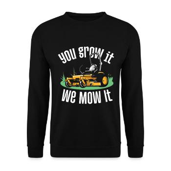 Vous le cultivez Nous le tondons tondre Tondeuse à gazon - Sweat-shirt Unisexe - noir - Devant - Alina (178cm) & Michal (187cm)